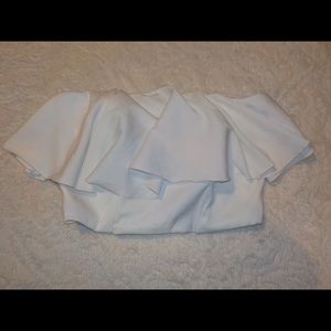AKIRA ruffled crop top